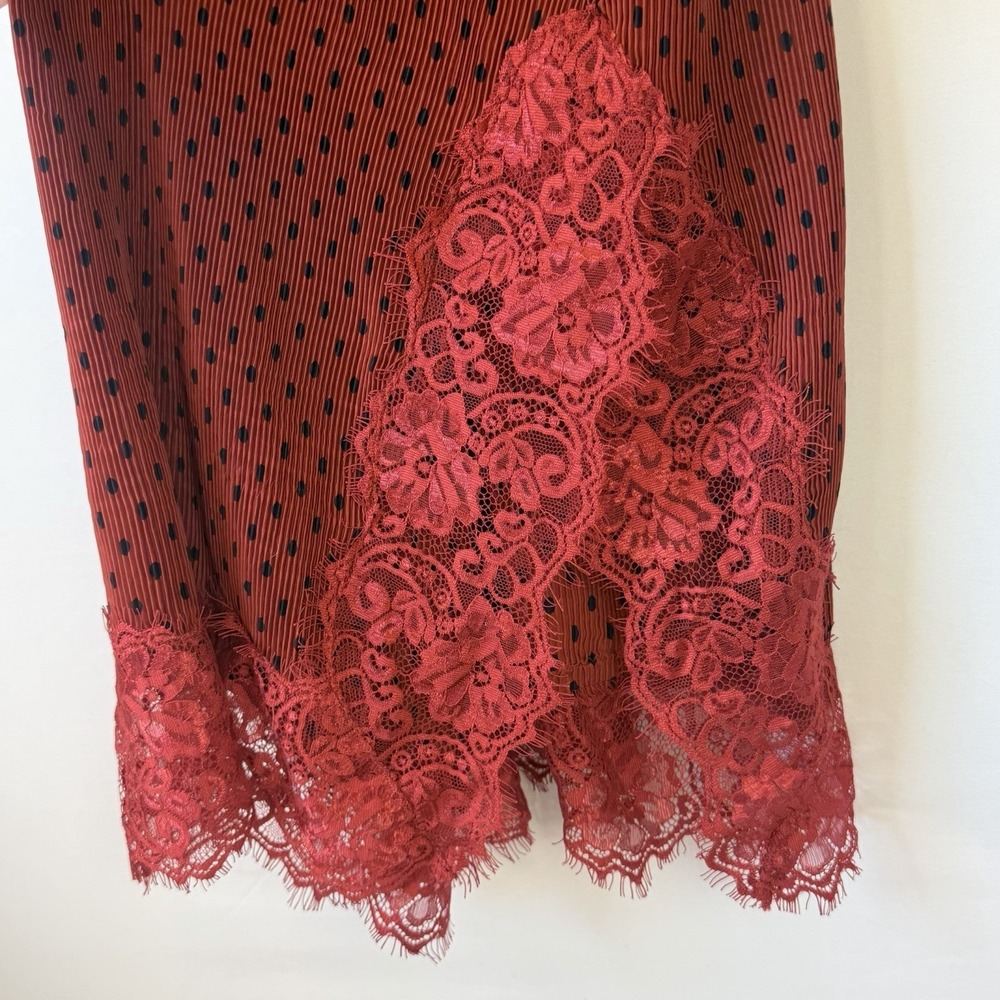 Free People UO Margot Womens Babydoll Slip Dress 90s Y2K Lace Slit Size 4 (S/M) - Picture 6 of 13